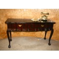 A GORGEOUS IMBUIA BALL AND CLAW SIDE SERVER WITH TWO DRAWERS. BEAUTIFUL AND ELEGANT!!!
