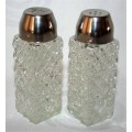 Vintage Salt & Pepper shaker set. Rounded  tops with a cut glass, - bid per each!