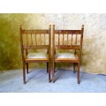 TWO EXQUISITE SOLID YELLOW WOOD & AFRICAN BLACKWOOD CARVER CHAIRS STUNNING DETAIL -BID PER EACH