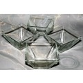VERY HANDY TO HAVE SQUARE SHAPED CLEAR GLASS BONE OR SAUCE DISHES -