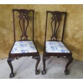 TWO SPECTACULAR BALL & CLAW CARVED DINING ROOM CHAIRS - BID PER EACH
