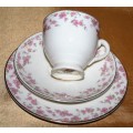 A Gorgeous Fine Porcelain Myott Staffordshire Trio Set made in England Stunning Roses Pattern - Coll