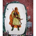 A collectable Bossons Vintage Rare Afridi Chalkware Figural Wall Home Decor Platter Afridi Warrior