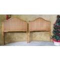 TWO GORGEOUS CANE SINGLE HEAD BOARDS ENYOY THE LOOK OR FINISH IN A STUNNING PAINT T BID EACH
