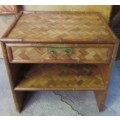 WOW - THIS IS DIFFERENT -  TWO PEDESTALS AND TWO HEADBOARDS - WEAVED WITH GORGEOUS CANE BID PER ITEM