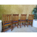 FOUR INCREDIBLE ANTIQUE SOLID OAK  DINING CHAIRS WITH STUNNING TURNED LEGS BID PER EACH