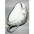 A Gorgeous Vintage NORITAKE VALERIE GRAVY Boat with a Beautiful pattern on white porcelain