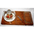Simply beautiful cheese serving platter by Good Wood. A solid wood cheese board has a natural teak
