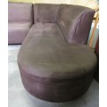A MARVELOUS CHOCOLATE BROWN CORNER UNIT - FABRIC IN GOOD CONDITION - BEEN PROFESSIONALLY  CLEANED