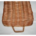 Beautiful medium size hand woven grass basket with handles each side.