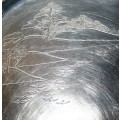 A Gorgeous Engraved Landscaped High Polished Stainless Steel Host Serving Tray