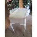 EXQUISITE IVORY SHABBY CHIC DRESSING TABLE WITH 5 DRAWERS, ORNATE MIRROR WITH GOLD BEADING