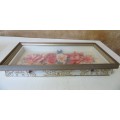 A STUNNING VINTAGE BOXED WOODEN FRAME WITH PRESSED FLOWERS