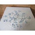 Superb Vintage Linen Tablecloth Cross Stitched Embroidered Table Cloth in wonderful condition. 2.2m