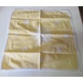 WOW A GORGEOUS VINTAGE LIGHT YELLOW EMBODIED TRAY CLOTH