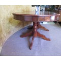 A SPECTACULAR SOLLID WOOD 8 SEATER TABLE IN GOOD CONDITION FOR STUNNING THICK TURNED LEGS!