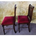 TWO GORGEOUS SOLLID WOOD DINING CHAIRS UPHOLSTERY IN GOOD CONDITION  BID PER EACH!!!