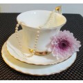 This Royal Albert pattern is named Val D'or, which means Valley of Gold Trio Set
