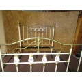 A SPECTACULAR VINTAGE BRASS & WROUGHT IRON DOUBLE TO QUEEN BEDSTEAD, EXQUISITE DETAIL