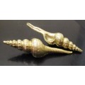 Two stunning vintage solid brass shells it will make a fine addition to your coastal chic decor!