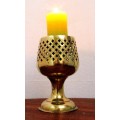 This is a Stunning Large Ornate Brass Candle holder or it can serve as a  Incense burner with ver