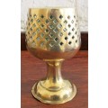 This is a Stunning Large Ornate Brass Candle holder or it can serve as a  Incense burner with ver