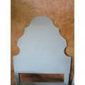 TWO MARVELOUS SINGLE HEAD BOARDS WITH A STUNNING SHAPE FINISHED IN A DUCK EGG CHALK PAINT - BID P/E