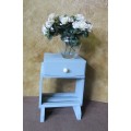 A BEAUTIFUL CHALK PAINT BED SIDE CABINET WITH A DRAWER - STUNNING