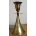 A MARVELOUS BRASS CANLE HOLDER ON TOP AND BELL ON THE BOTTOM SIDE