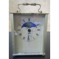 A STUNNING METAL STAGEN QUARTZ WEST GERMAN CARRIAGE CLOCK - BATTERY OPERATED - TESTED AND WORKING