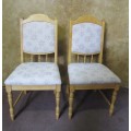 TWO GORGEOUS OAK DINING ROOM CHAIRS BEAUTIFUL UPHOLSTERY STUNNING CHAIRS - BID PER EACH