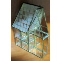 A GORGEOUS HOUSE SHAPED - PRINTERS TRAY SHELF DESIGNED WITH GLASS & MIRROR