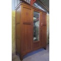 A ABSOLUTELY STUNNING EXTRA LARGE ANTIQUE OAK CUPBOARD WITH THREE DRAWERS