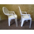 TWO OUT DOOR CHAIRS ALWAYS HANDY TO HAVE EXTRA CHAIRS FOR THE GARDEN & PATIO - BID EACH