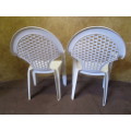 TWO OUT DOOR CHAIRS ALWAYS HANDY TO HAVE EXTRA CHAIRS FOR THE GARDEN & PATIO - BID EACH
