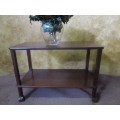A STYLISH VINTAGE SERVING TROLLEY ON CASTERS BEAUTIFUL PIECE