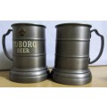 Two wonderful bar collectible in great condition. Tuborg Pewter Beer Mugs with see threw bottom i