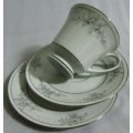 A ELEGANT COLLECTABLE LEGENDARY BY NORITAKE 'SWEET LEILANI' TRIO TEA CUP SET