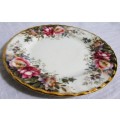 ROYAL ALBERT BONE CHINA AUTUMN ROSES  SIDE PLATE with fluted edging and decorated with roses