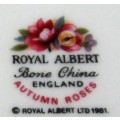 ROYAL ALBERT BONE CHINA AUTUMN ROSES  SIDE PLATE with fluted edging and decorated with roses