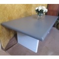 A VERY LARGE 8 SEATER CHALK PAINTED ENTERTAINMENT TABLE SURE IT WILL MAKE A STATEMENT