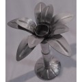 TWO LOVELY TULIP SHAPED SILVER METAL CANDEL HOLDERS FOR THAT ROMANTIC  EVENING - BID PER EACH