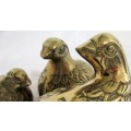 THREE STUNNING VINTAGE BRASS BIRDS WITH BEAUTIFUL DETAIL BID PER EACH