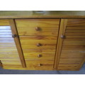 A MARVELOUS PINE SIDE BOARD WITH FOUR DRAWERS AND TWO DRAWERS PERFECT FOR STUDY