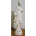 Vintage 1960's, Reproduction Santini Sculpture Made in Italy, Partial Nude Figurine Marble Composite