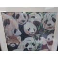 A LOVLEY VERY LARGE FRAMED PANDA PUZZEL PERFECT FOR A KIDS ROOM 70CM X 85CM 2CM