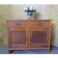 AN EXQUISITE ANTIQUE TWO DRAWER & TWO DOOR SERVER CABINET IN GOOD CONDITION