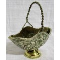 Vintage Decorative Brass Basket is also a Footed Brass Centerpiece Bowl with  Embossed detail