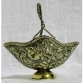 Vintage Decorative Brass Basket is also a Footed Brass Centerpiece Bowl with  Embossed detail