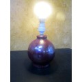 A MARVELOUS ROUND MAROON CERAMIC TABLE/BEDSIDE LAMP TESTED & WORKING